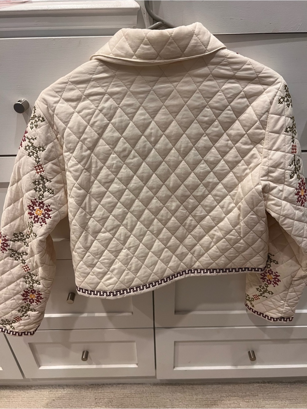 Christian lacroix Embroidered Quilted Cream Jacket with Floral Detail - Picture 7 of 7
